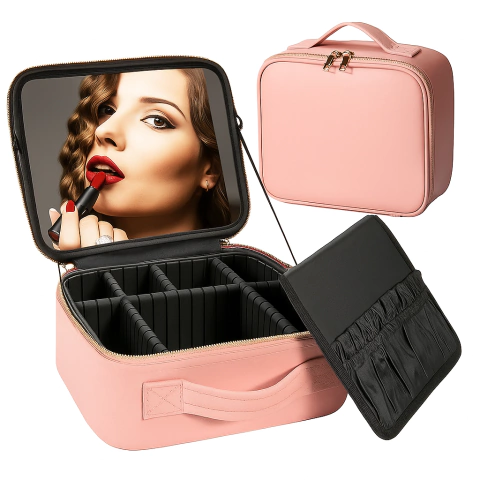 Maleta Média para Maquiagem com Divisórias e Forro Acolchoado | Compacta e Sofisticada | Ideal para Uso Profissional ou Pessoal - comprar online