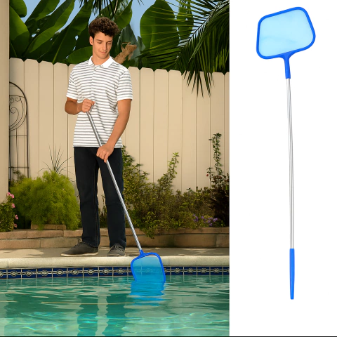 Peneira Metálica para Piscina com Cabo de 1,25m – Super Resistente p/ Limpeza de Folhas e Detritos - comprar online