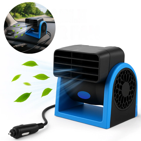 Ventilador Elétrico p/ Carro 12V 7W – 2 Velocidades, Silencioso, Portátil - comprar online