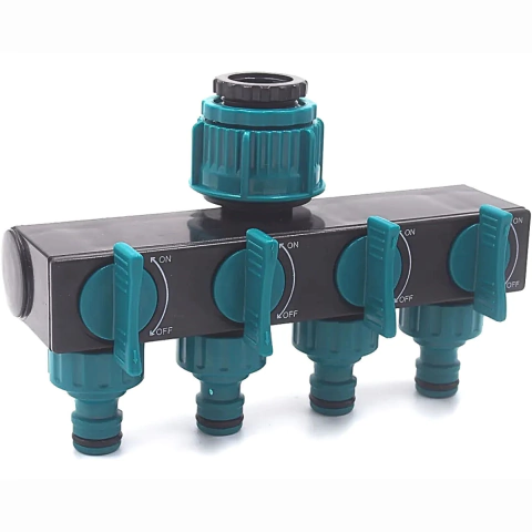 NCM: 8424.82.21 / DIVISOR DE MANGUEIRA 4 VIAS + CONECTOR RÁPIDO DE 4X2 MM MATERIAL: ABS PP COR VERDE + AZUL - comprar online
