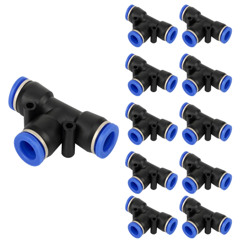 Kit 10 Conexões Pneumáticas União T 6mm 4mm – Pressão até 10 BAR, Alta Qualidade - comprar online
