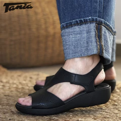 Sandalia Fascitis Negra - Tania Calzados
