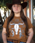 Camiseta Cowboys feminina Longhorn marrom 23096