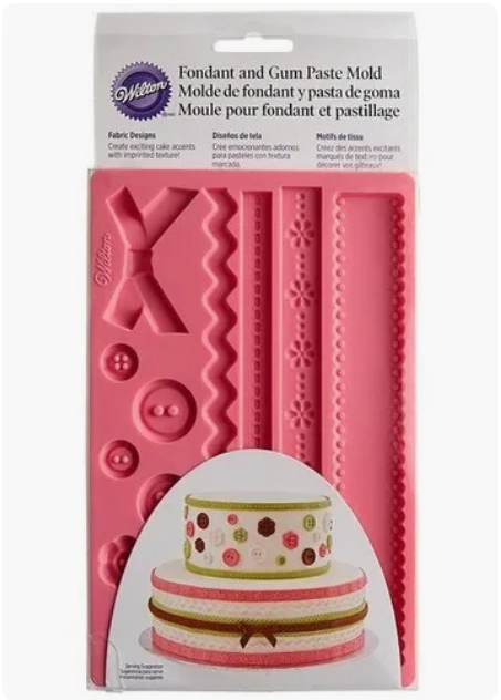 Molde Silicón Para Imprimir Fondant Diseño Tela Wilton Color Rosa - comprar online