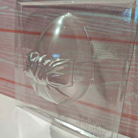 MOLDE PLACA HUEVO TRANSPARENTE CON MOÑO - LA REPOSTERA