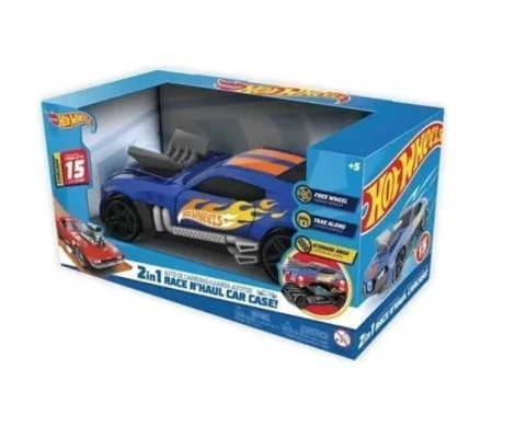 Maletín Para Guardar coches Hot Wheels 2 en 1 + Coche De Carreras.