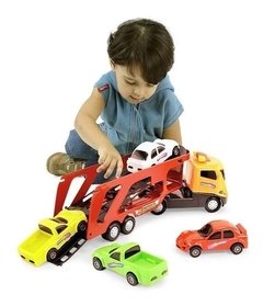 Camión transportador + 4 autos - Xplast - Crawling