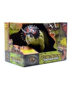 Dinosaurio Triceratops luz sonido y movimiento - Juguetech.
