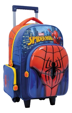 Mochila Spiderman 17" Con Carro 4 Cierres - Wabro. - comprar online