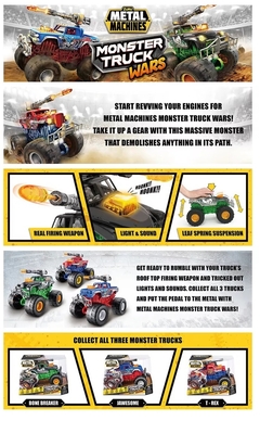 Monster Truck Wars Vehículo Luz Y Sonido - Zuru Metal Machines - comprar online