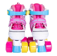 Patín 4 Ruedas Con Brillos, Talle Extensible - Roller Skate.
