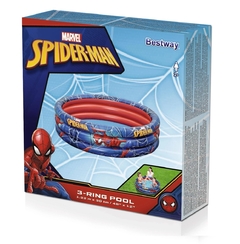 Pileta Inflable 3 Aros Spiderman 122 cm X 30cm Bestway