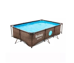 Pileta Estructural Rectangular 3.07 x 2.11 x 81cm Simil Rattan - Bestway