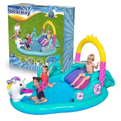Pileta Y Centro de juegos Unicornio Mágico 274 cm x 198 cm - Bestway