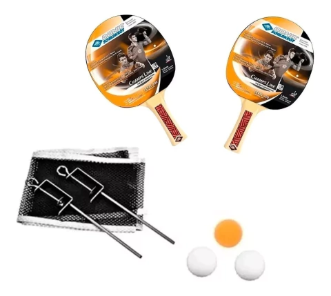 Set Ping Pong Paleta + Red Y 3 Pelotas Champs Line