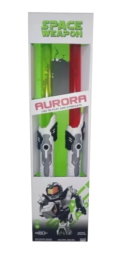 Set De 2 Espadas Space Weapon Con Luz Y Sonido - Juguetech.