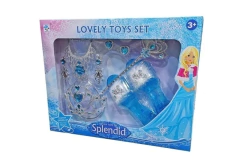 Set Disfraz Frozen Elsa, Corona, Cetro, Zapato Mide 18cm.