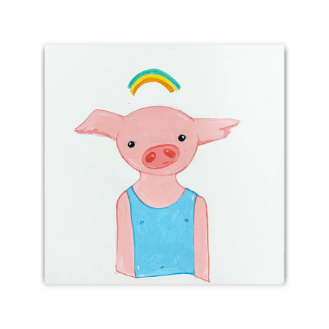 Obra original "Chancho Arcoiris" Aglaia - comprar online