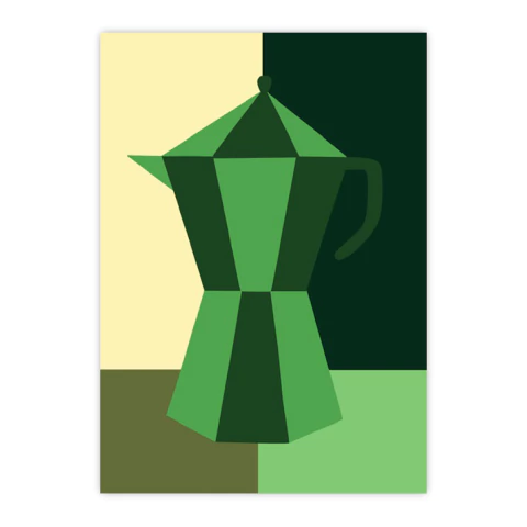 Print "Cafetera Verde" Maca Torres - comprar online