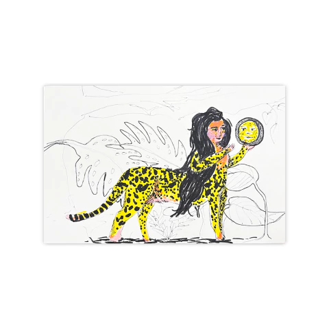 Obra original ¨Mujer Jaguar Espejo¨ María Wright - comprar online