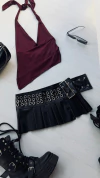Micro mini tiro bajo con cinto 20% off transferencia