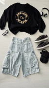 Bermuda jeans cargo 20% off transferencia