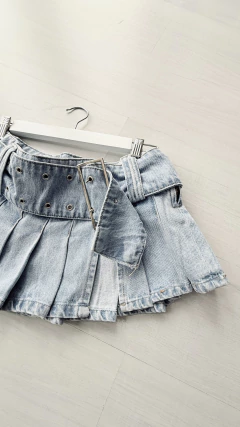 Mini jeans tablas con cinturón - comprar online