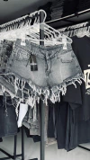Short gris desfle Tiro bajo 20% off transferencia