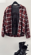 Camisa escocesa over con bordó/negro/ 20% off transferencia
