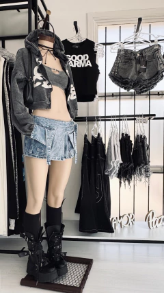 Mini short cargo océan blue 20%off transferencia en internet