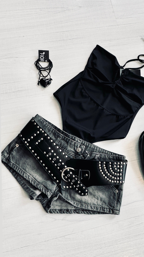 Micro Short jeans t/b STONE BLACK