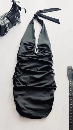 Vestido microfibra con accesorio gota - FIORELLA