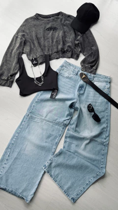 Jeans wide leg bombay tiro bajo 20%off transferencia en internet