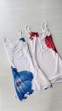 Vestido gasa blanco con flor 20%off transferencia