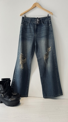 jeans baggy wide leg con rotura 20 % OFF CON TRANSFERENCIA en internet