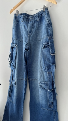 Imagen de jeans cargo TESS MID WAIST VINTAGE PACIFIC BLUE Tiro bajo