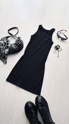 Vestido corto de algodón negro