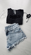 Short tiro bajo blue flayed 20%off transferencia