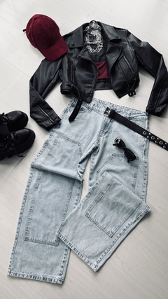 Jeans wide leg carpenter tiro bajo light blue 20%off transferencia en internet