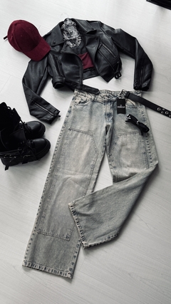 Jeans carpintero color arena tiro bajo 20%off transferencia - comprar online