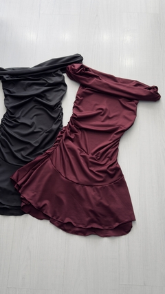 Vestido microfibra escote hombros caídos 20%off transferencia en internet