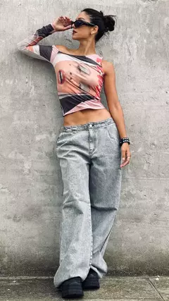 Imagen de jeans wide leg PEYTON snow black 20% off transferencia