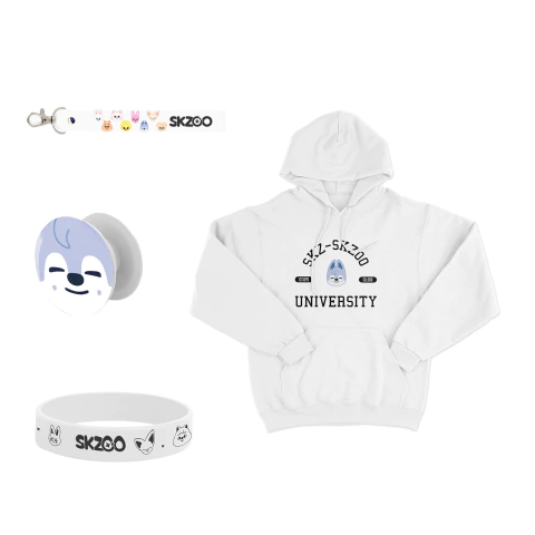 Kit skzoo - Buzo Blanco Frisa + accesorios