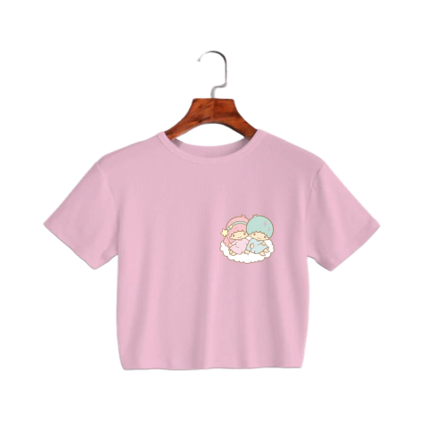 Crop top rosa - my little twin stars