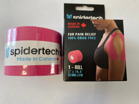 Cinta Kinesiológica Terapéutica - 5cmx5mts - Spidertech. Color Fucsia