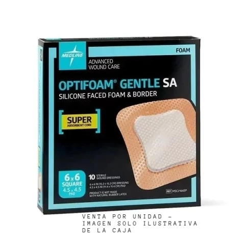 Optifoam Gentle 15,2x15,2 cm - Aposito Espuma Absorbente Borde Siliconado - Medline - comprar online