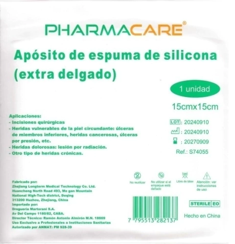 Aposito de Espuma con Borde de Silicona 15x15cm - PHARMACARE