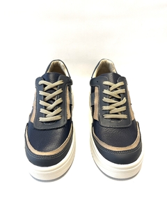 Zapatilla de cuero combinada (5680). en internet