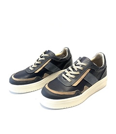 Zapatilla de cuero combinada (5680). - comprar online