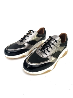 Zapatilla de cuero combinada Perissinotto (603) - comprar online